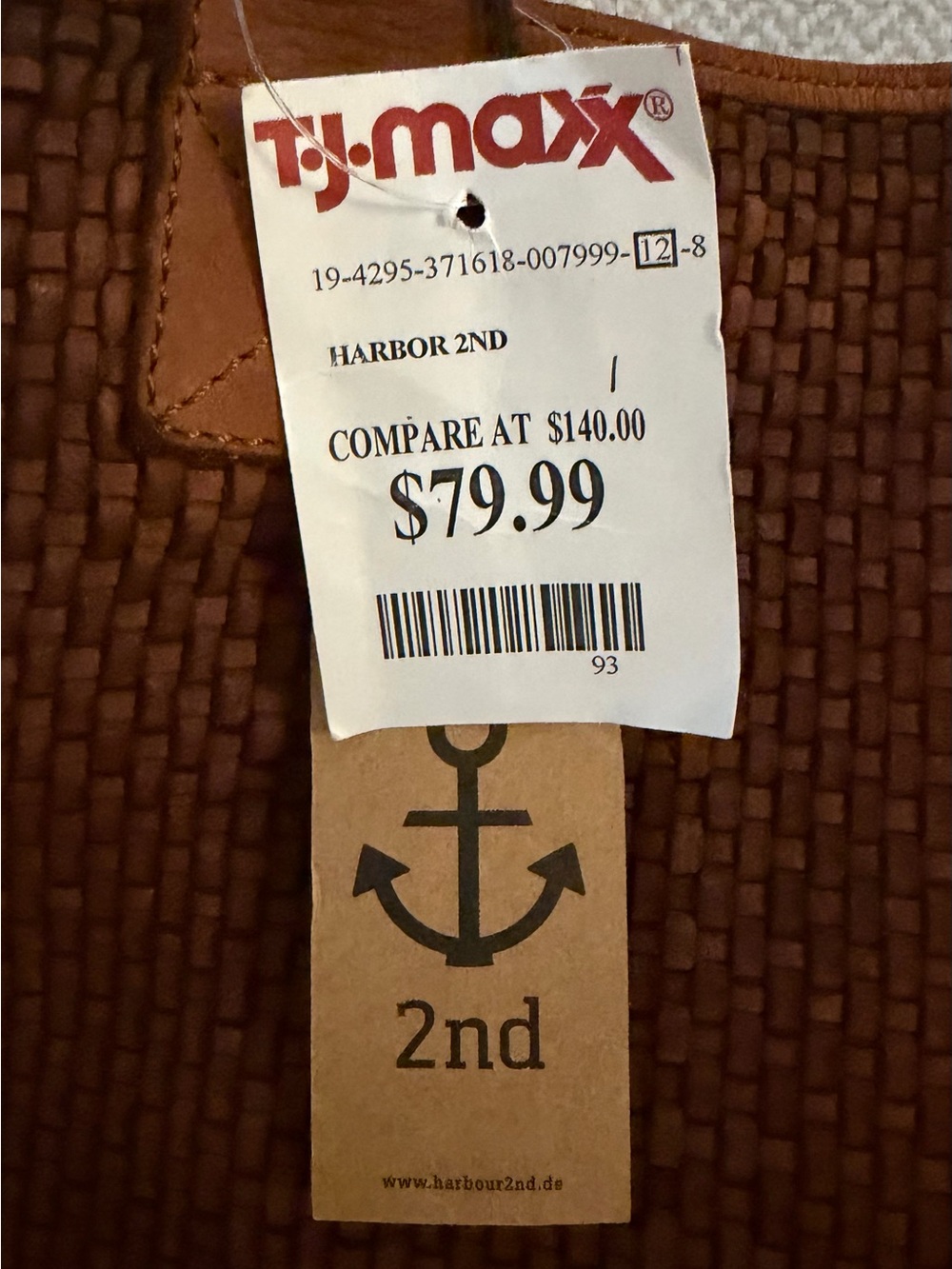 Harbour 2nd Cognac Leather Woven Tote Shopper Bag NWT - Picture 4 of 15